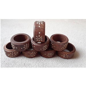 Anneaux de serviette en bois de haute qualité ou support accessoires de cuisine anneau de serviette pour la fête de noël de mariage de luxe - Product Image 2