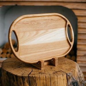 Plateau en bois d'acacia fait à la main avec poignées Plateau de service en bois naturel unique pour mariages, restaurants et maisons - Product Image 6