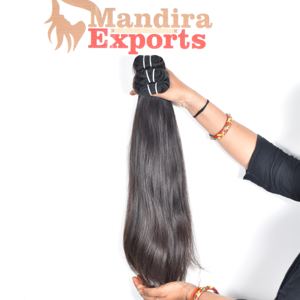 Unprocessed Raw Human <b>Hair</b> Bundles Wholesale Vendor Indian <b>Black</b> Straight Temple Virgin Cuticle Aligned Human <b>Hair</b> - Product Image 3