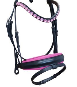 Bride design ornée de cristal magnifiquement fabriquée à la main en cuir véritable ensemble d'équipement d'équitation réglable - Product Image 5