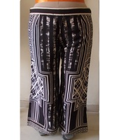 Pantalones estampados de pierna ancha para tallas grandes, fáciles de caminar y aspecto elegante, Pantalones de mujer con curvas de tela suave para mujer