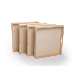 100% Plateau de service en bois de la meilleure qualité avec bois et poignées pour la décoration et les restaurants servant - Product Image 1