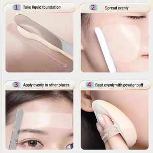 ชุดไม้พายสแตนเลสพร้อมกระจกสำหรับผสมเครื่องสำอางและจานสี 10 ชิ้น - Product Image 6