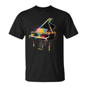 Camiseta Colorida de Pianista, Camiseta Promocional de Música de Piano - Product Image 1
