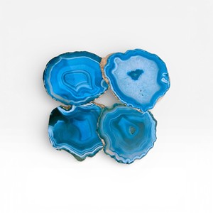 Sous-verres en agate violette avec bordure dorée, sous-verres en cristal de luxe pour la décoration de table - Product Image 3