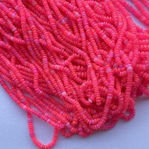 Perles de pierres précieuses rondes lisses en opale éthiopienne rose néon naturelle AAA de 3 mm 4 mm, fabrication de bijoux, prix de gros, collier - Product Image 3