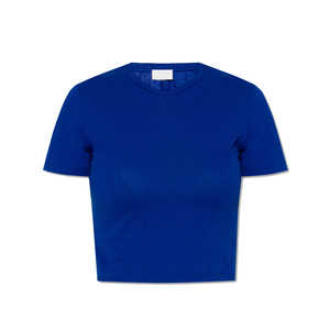 T-shirt court et confortable pour femmes, de haute qualité, de couleur bleue vierge, extensible, à vendre - Product Image 4