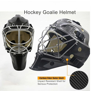 Casque de gardien de but de hockey sur glace en fibre de carbone personnalisé, grille œil de chat, équipement de protection, casques de gardien de but - Product Image 2