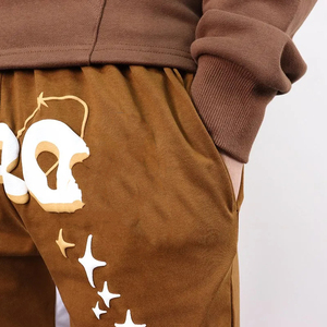 กางเกงวอร์มขาบานสำหรับผู้ชายกางเกงวิ่งแบบลำลองขายาวทรงหลวมโลโก้ออกแบบได้ตามต้องการ - Product Image 5