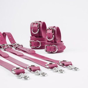 Four Straps or <b>Cuffs</b> Options for Bed Restraints Cowhide <b>Leather</b> and Strong Hardware Great for Bed Ankle and <b>Wrist</b> <b>Cuff</b> BDSM-0137 - Product Image 6