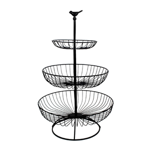 Canasta de Almacenamiento Metálica de 3 Niveles, Color Negro, Decorativa para Cocina, Hogar y Mesa, en Oferta - Product Image 1