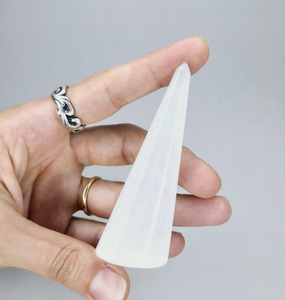 ขายส่งคริสตัลธรรมชาติ หินบำบัด เครื่องประดับ แท่นวางแหวนทรงหกเหลี่ยม แท่นวางเครื่องประดับคริสตัลเซเลไนต์ - Product Image 5