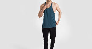 Débardeur de sport pour homme en coton de qualité supérieure, fabriqué au Pakistan, couleur vert sarcelle foncé, coupe musclée, sans manches, pour la salle de sport et le fitness - Product Image 3