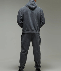 New Arrived 2025 100% Cotton Hoodie & Sweatpants Tracksuit Set for Men's Oversized Drop Shoulder Custom Printed Men's Tracksuit - Product Image 3