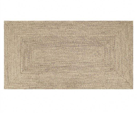 Tapis réversible vintage rustique moderne en jute écologique tissé avec du fil naturel beige pour les salons avec forme personnalisée