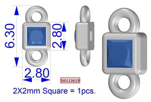 ตัวเชื่อมต่อเงินแท้ 925 ชุบโรเดียมและทอง ประดับด้วยพลอยรูปทรงสี่เหลี่ยมจัตุรัส คิวบิกเซอร์โคเนียสีแดง สำหรับทำเครื่องประดับงานแต่งงาน - Product Image 6