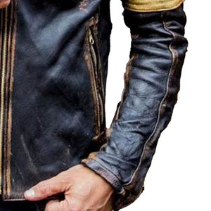 Col montant sur mesure Vêtements d'hiver Vestes pour hommes Veste en cuir de vachette avec fermeture éclair Veste en cuir à la mode pour hommes - Product Image 6