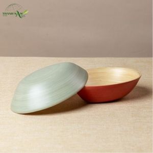 Bol en bambou tissé écologique Warm Horizon, inspiré des tons terreux et des courbes naturelles douces, en stock - Product Image 6