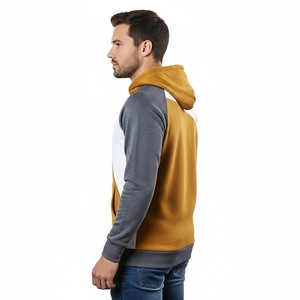 Sudadera con Capucha de Diseño Personalizado al por Mayor para Hombre, Estilo Urbano, con Costuras Diagonales en Contraste de Color, Chaqueta de Forro Polar - Product Image 2