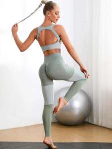 2025 conjuntos de Yoga personalizados de manga larga sin costuras ropa de Yoga larga Fitness cintura alta Levantamiento de cadera deportes Legging conjunto de Yoga - Product Image 4