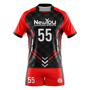 Ensemble d'uniformes de rugby personnalisés par sublimation, maillot et short d'équipe personnalisés, kit de vêtements de sport imprimés - Product Image 1