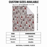 Couverture personnalisée en flanelle polaire imprimée par sublimation pour Noël, idéale pour les cadeaux d'entreprise et la décoration hôtelière