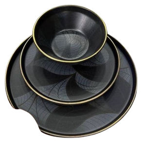 Bol décoratif en acier inoxydable japonais, brillant et poli, en forme de branche d'arbre, vaisselle de table, bol à salade, à nouilles, à riz - Product Image 6