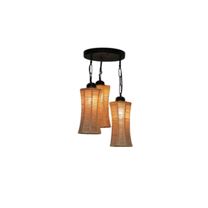 Lampe suspendue ovale classique en rotin Callam, finition or et blanc, hauteur réglable, lumière protectrice pour les yeux, pour la maison, la cuisine, la salle à manger - Product Image 6