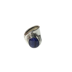 Hot Selling 925 <b>Sterling</b> <b>Silver</b> <b>Adjustable</b> Open Cuff <b>Ring</b> Natural Sodalite Gemstone 10x114mm Oval Cut Bezel Setting for Party - Product Image 4