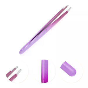 Pinces à épiler de qualité supérieure pour le façonnage des sourcils, pointe inclinée recouverte de papier rose, pinces à épiler pour les poils des sourcils, 9,7 cm, pinces à épiler pour manucure - Product Image 6