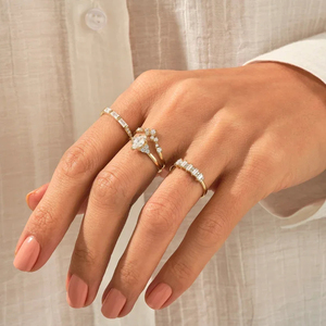 Anillos de Plata de Ley 925 de Alta Calidad con Diamantes Cultivados en Laboratorio, Corte Baguette y Redondo, Elegantes para Regalo de Compromiso o Fiesta Nupcial para Mujer - Product Image 6