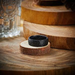 <b>Black</b> Hammered Damascus <b>Ring</b> Unique Wedding Engagement DIY Knives for Men <b>Women</b> Customizable OEM Support From the Manufacturer - Product Image 5