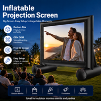 Écran de projection gonflable extérieur étanche de 14 pieds avec tissu Oxford 210D, installation portable, souffleur 280W, garantie de 3 ans