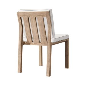 Modern Teak Outdoor <b>Dining</b> Chair With Cushion Contemporary Garden Furniture For Patio And Balcony Use - Product Image 5