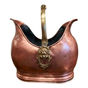 Seau à charbon en cuivre artisanal adapté au stockage de bûches de charbon en bois ajoutant une élégance vintage rustique à l'intérieur du salon - Product Image 5