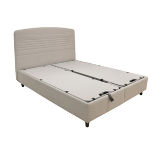 Base de lit rembourrée écologique, durable et confortable avec mécanisme de levage hydraulique et tête de lit personnalisable – Ensemble complet - Product Image 2