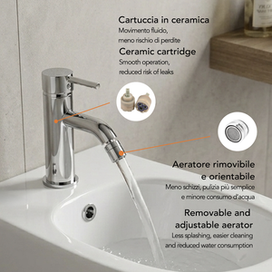 Miscelatore Bidet Cromato della Collezione Fiemme con Aeratore Koricini - Product Image 4