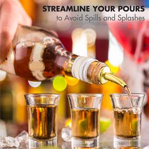 Herramienta de barra clásica de alta calidad, botella de vino de vinagre de aceite de oliva de acero, dispensador de vertedor de velocidad de licor con cubierta antipolvo de goma - Product Image 6