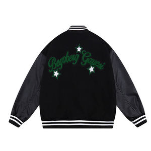 Low MOQ Wholesale Manufacturer High Quality Embroidery Leather Sleeves Custom Logos Letterman Varsity <b>Jackets</b> for <b>Men</b> - Product Image 4