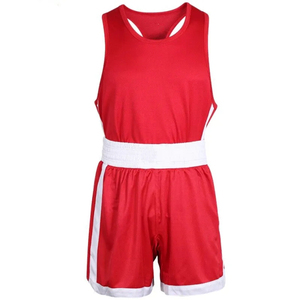 Conjunto de Pantalones Cortos y Camiseta de Boxeo de Diseño Nuevo, para Entrenamiento y Competencia, Elásticos, Transpirables, Ligeros y que Absorben la Humedad - Product Image 3