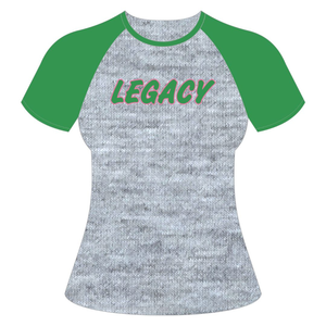Camiseta Gris 08 Legacy con Mangas Raglán, Ropa de Hermandad Griega, Rosa y Verde para Mujer, Estilo Universitario, Casual, Veraniego, con Diamantes - Product Image 5