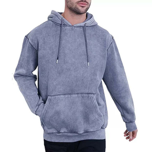 Nouveaux pulls à capuche délavés à l'acide pour hommes prix de gros respirant sur la taille pull durable sweats à capuche pour hommes service OEM - Product Image 1