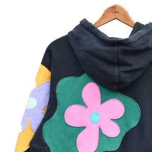 Pulls à capuche en polaire unisexe respirants avec patchs floraux d'hiver, logo personnalisé de haute qualité, tie-dye, vente en gros - Product Image 6
