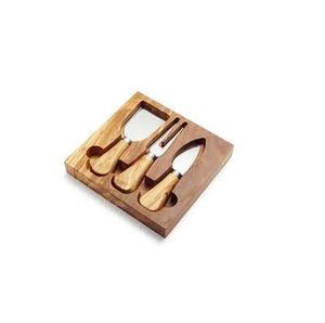 Ensemble de couteaux à fromage en bois et acier 4 pièces avec poignée Ensemble de couteaux à fromage Outil à fromage en acier inoxydable unique - Product Image 2