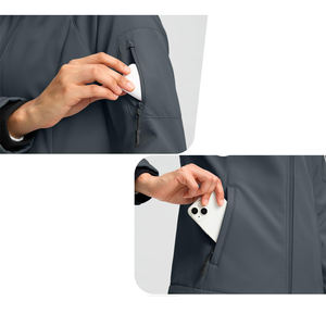 Chaqueta Softshell para Mujer, Nuevo Diseño, Tejida, con Capucha, Cortavientos, Ajustada, Transpirable, Invierno, Servicio OEM Personalizable - Product Image 3