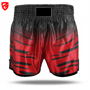 Shorts de boxe personnalisés pour hommes, coupe régulière, respirants, légers, taille élastique, séchage rapide, en satin - Product Image 5