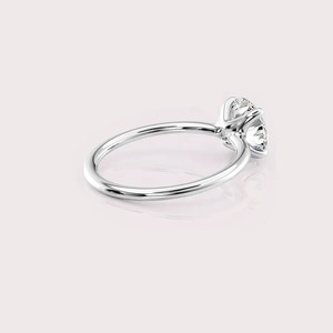 IGI Certified Round Cut Lab Grown Diamond Engagement <b>Ring</b> Solid 925 Sterling <b>Silver</b> <b>Solitaire</b> Diamond <b>Ring</b> for Women - Product Image 4