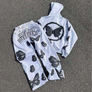 Conjunto de Sudadera con Capucha y Pantalones Deportivos de Invierno, 100% Algodón, Transpirable, Ligero, de Secado Rápido, con Logotipo Personalizado - Product Image 1