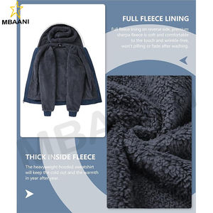 Sweat à capuche zippé en polaire thermique, veste d'hiver épaisse et chaude pour homme - Product Image 3