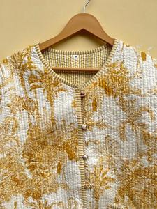 Veste matelassée en coton fleuri Manteau réversible de style bohème pour femme avec motif tricoté patchwork pour automne hiver Streetwear - Product Image 5